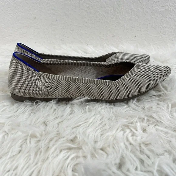 ROTHY’S The Point in Flax Birdseye Size 7.5 Flats Slip On Shoes - Picture 6 of 14